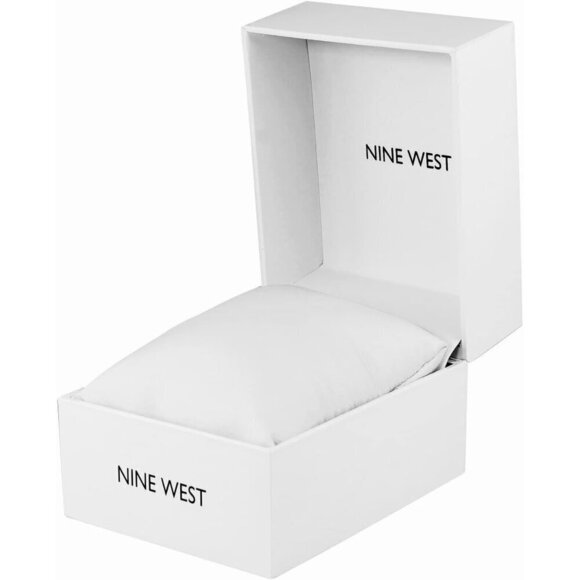 ✨ Nine West Strap Watch Women White Mineral Crystal Lens Textured Dial Watch - Picture 8 of 8